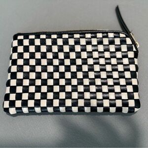 Black & Cream Woven Clutch / Wristlet – Chic Statement Piece